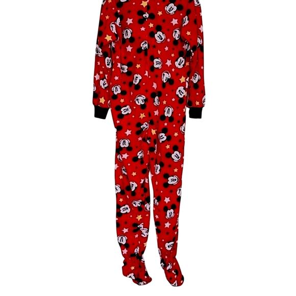 Disney Mickey Mouse Jr. Flannel Fleece Pajama's with Feet Jr.'s Size M (7-9) - Picture 2 of 9